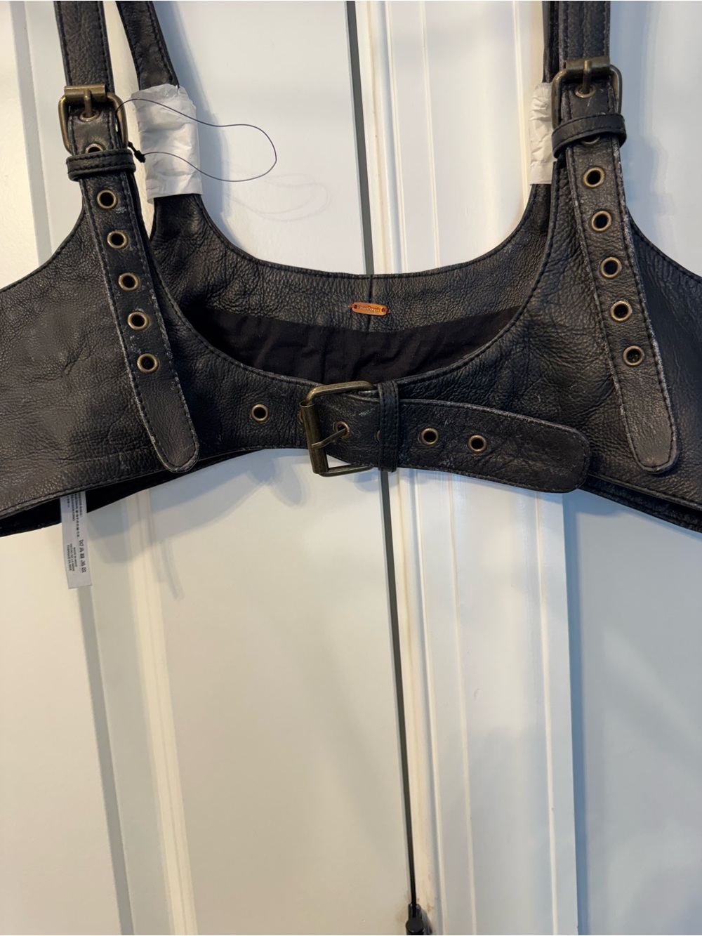 Free People Black Rebel Leather Buckle Harness